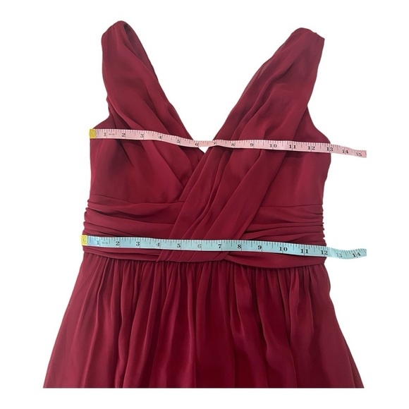 Sleeveless Draped Chiffon Maxi Dress Front Slit STYLE‎ 2894 Dessy Collection NEW - Picture 10 of 15